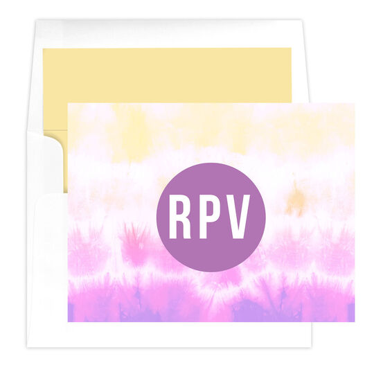 Pink and Yellow Tie-Dye Folded Note Cards